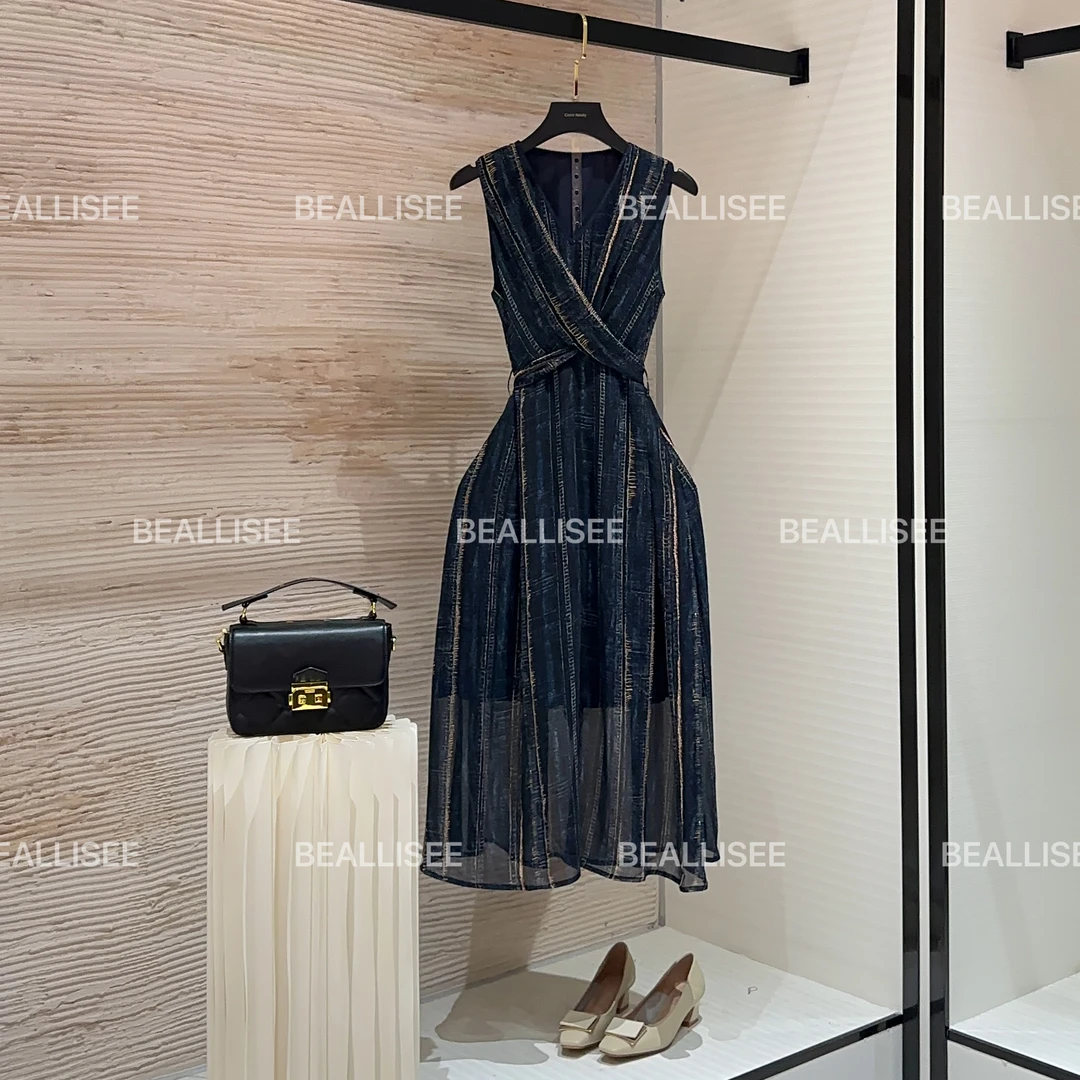 YZ度假风夏季新款无袖显瘦国风系减龄连衣裙气质宽松W-A458