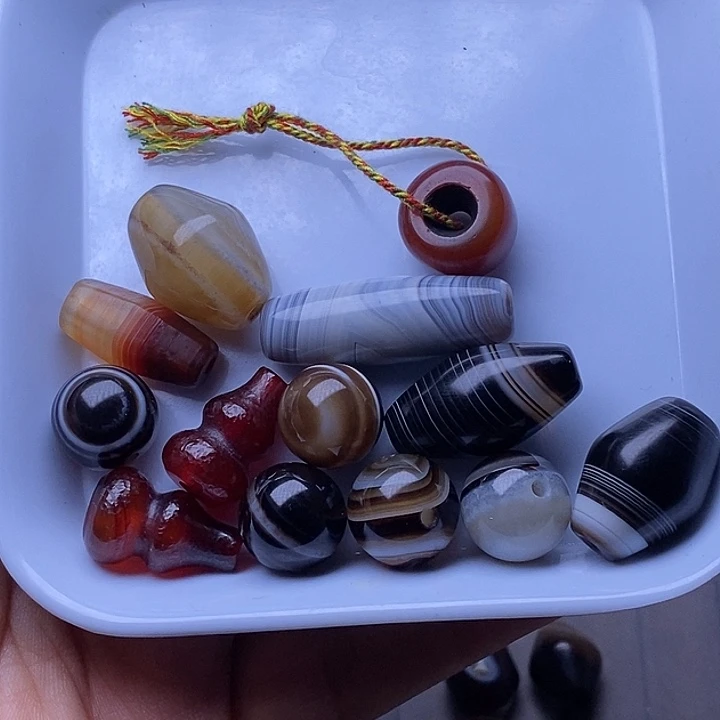 默***酒玛瑙/玉髓合金颈饰