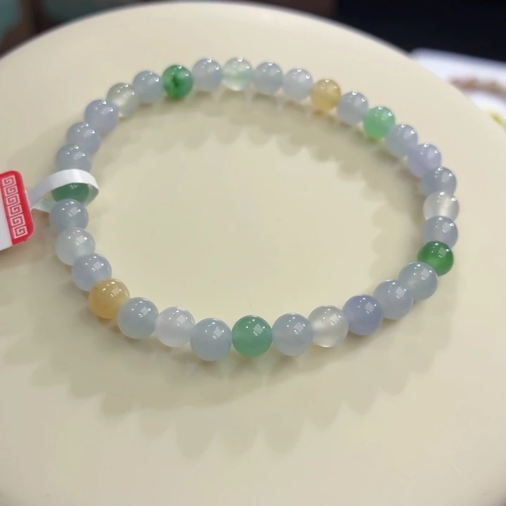 翡翠未镶嵌手链冰胶马卡龙卡5.6