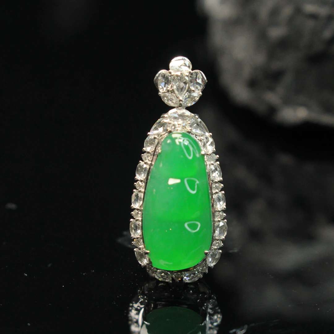 36ZB天然缅甸A货翡翠豆子吊坠/200816嘉禾臻宝