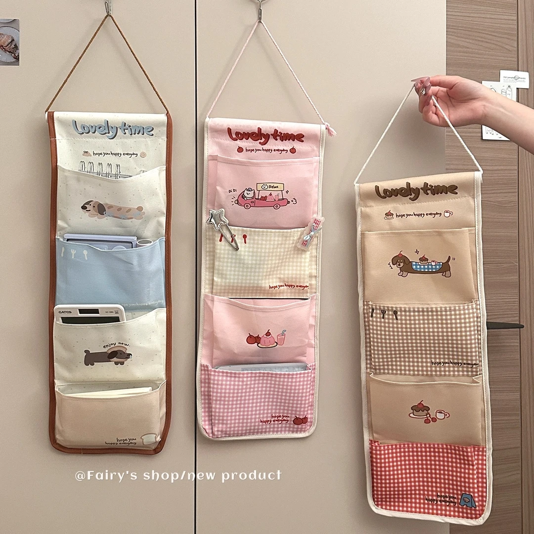卡通收纳挂袋立体学生宿舍衣柜床头壁挂收纳袋多格墙上悬挂置物袋