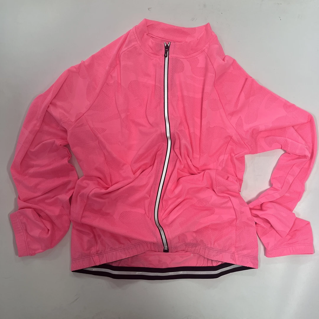 纯粉色长袖山地公路自行车骑行服不退换骑行头盔