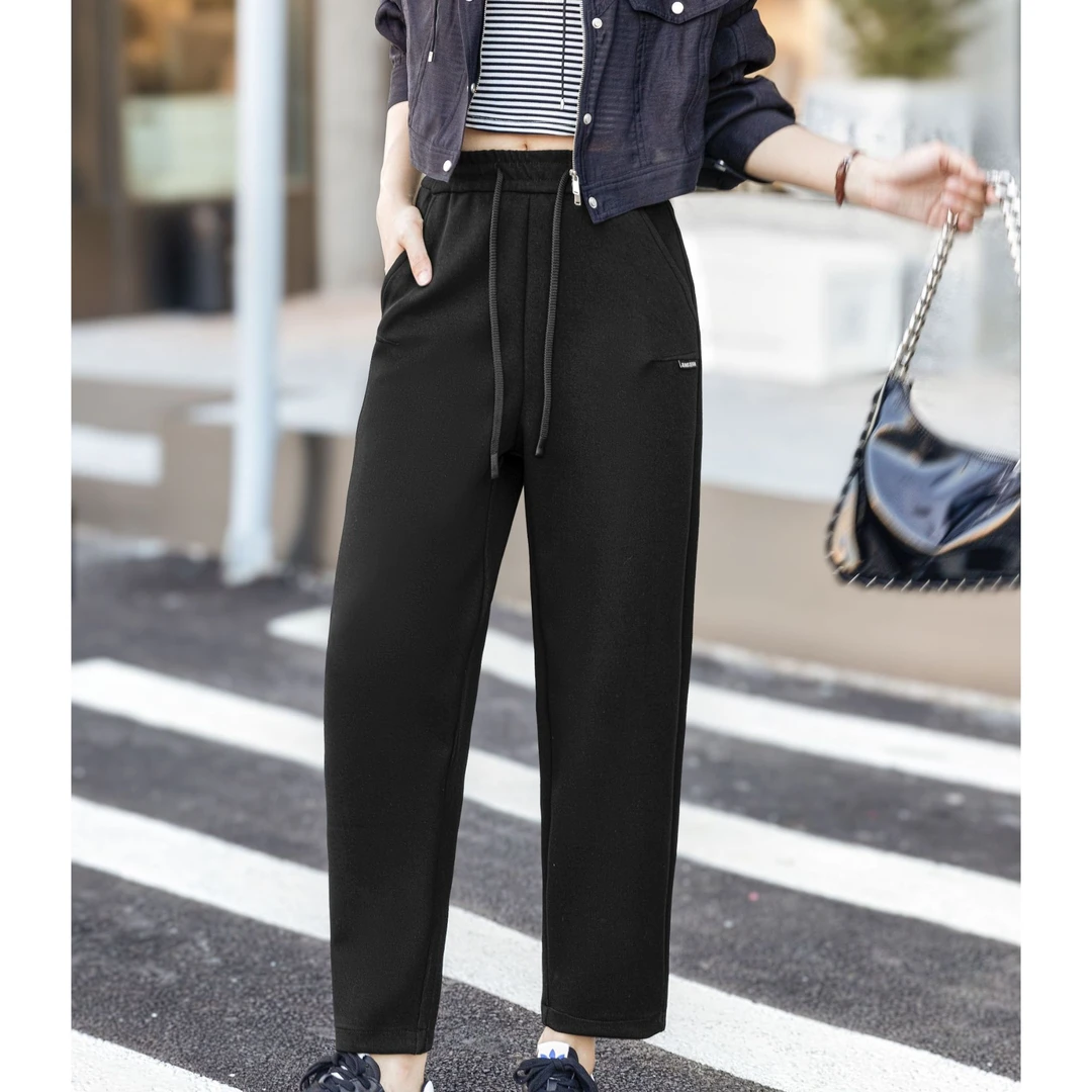 新款K857黑抽绳休闲裤6607/612