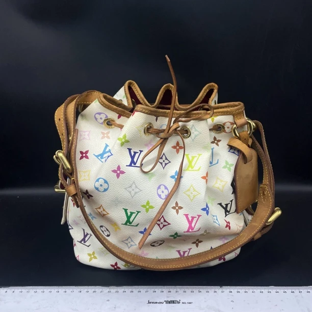 95新 LouisVuitton/路易威登 Lv白三彩水桶单肩/13641