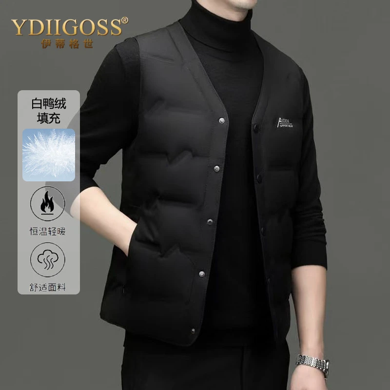 YDIIGOSSV领无袖羽绒马甲秋冬新款保暖羽绒外套男装保暖轻薄