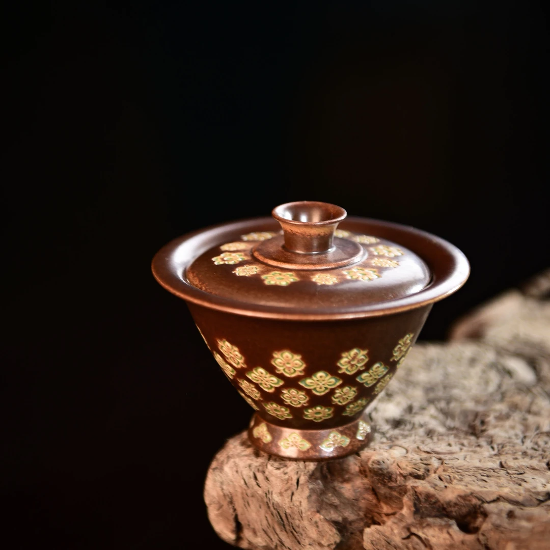 【悦生活】宝相-瓷茶记-斗笠盖碗-110ml（瓷茶BX0022）