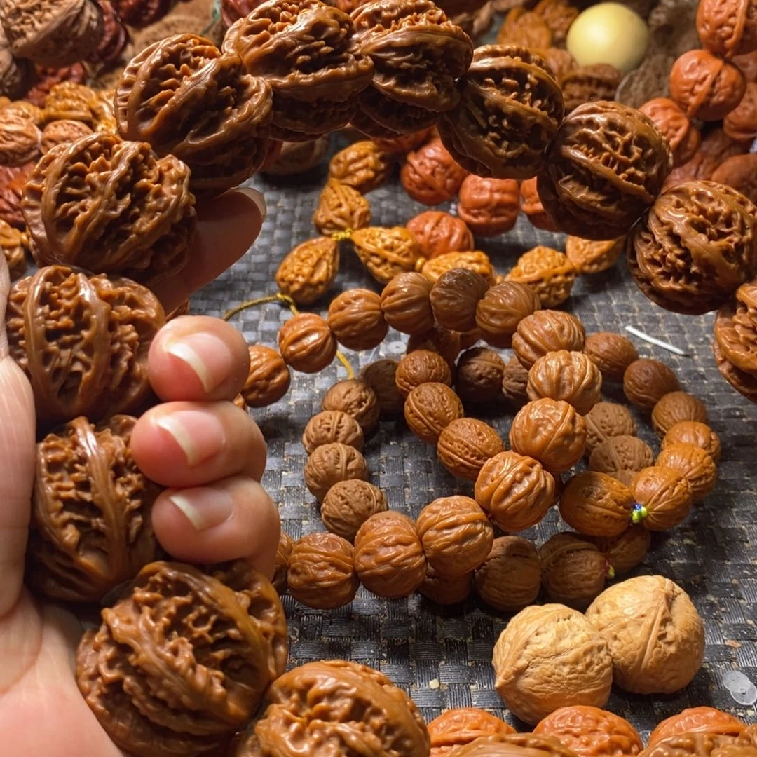 花***暖文玩核桃吊坠粗筋八棱