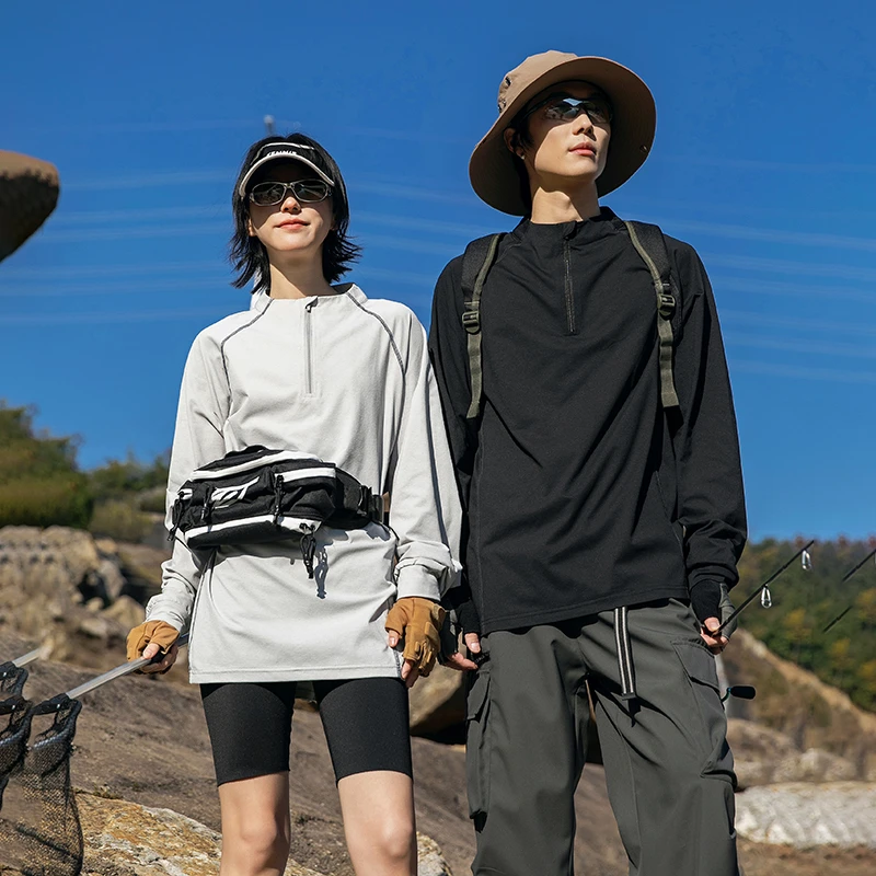 【ABTM】拉链长袖T恤25年春季新款户外吸湿速干透气休闲宽松速干衣