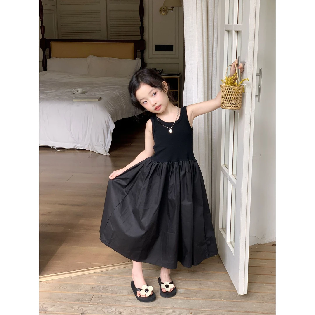 2025韩版沙滩裙女童穿搭露背吊带裙子夏天连衣裙儿童海边度假