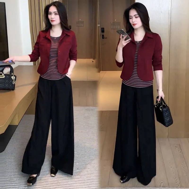 假两件衬衫女2025秋季新款时髦洋气条纹拼接长袖短款气质开衫上衣