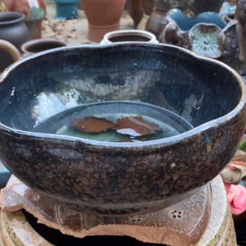 【闪购商品】紫砂花盆高12口24手工无孔