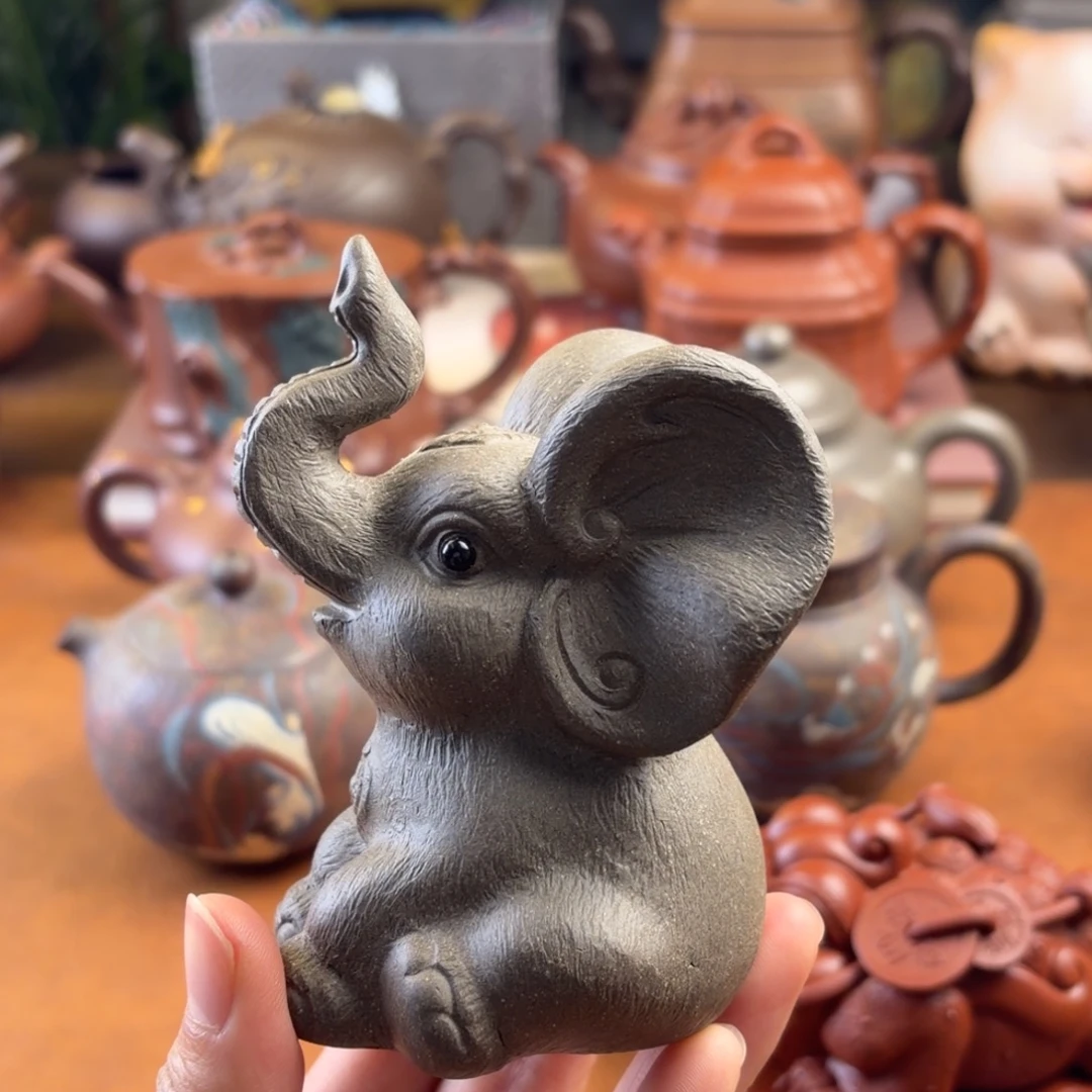 茶壶紫砂紫砂茶宠小象