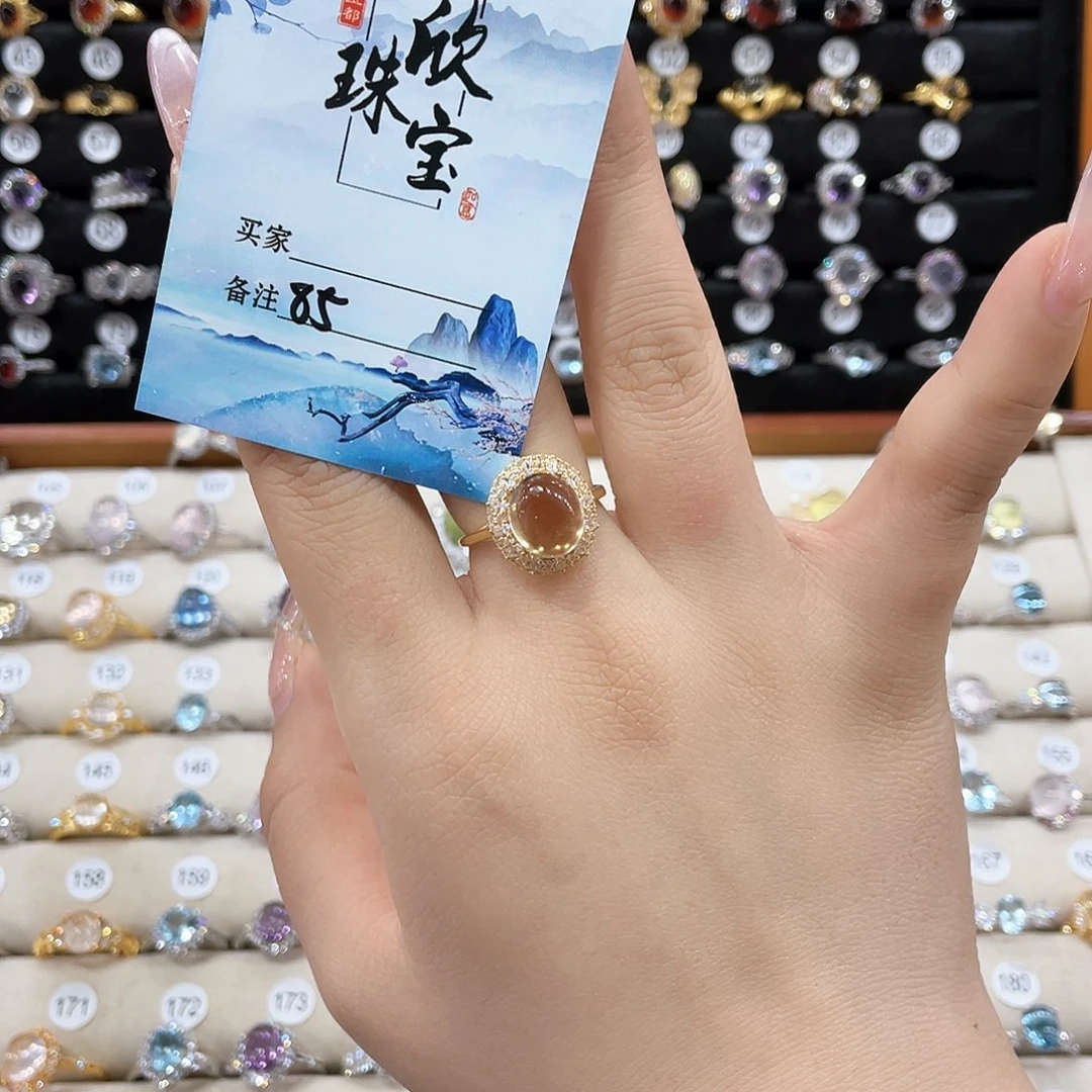 黄晶戒指女银S925镶嵌阿****85