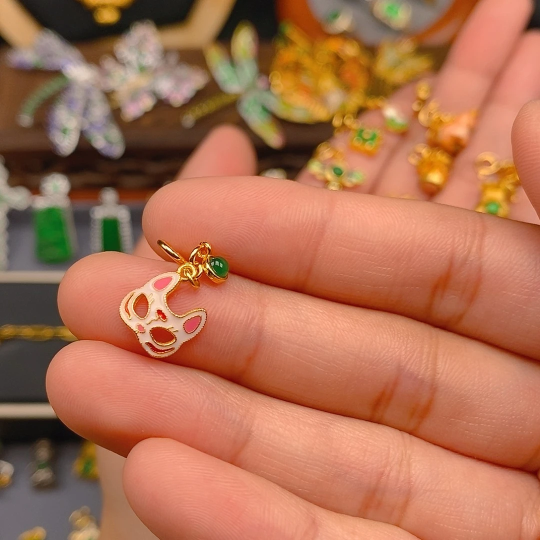 翡翠吊坠(不含链)银S925镶嵌