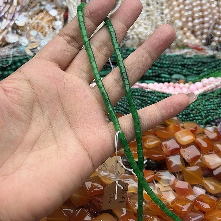 玛瑙/玉髓未镶嵌珠宝半成品一条4mm干青管珠