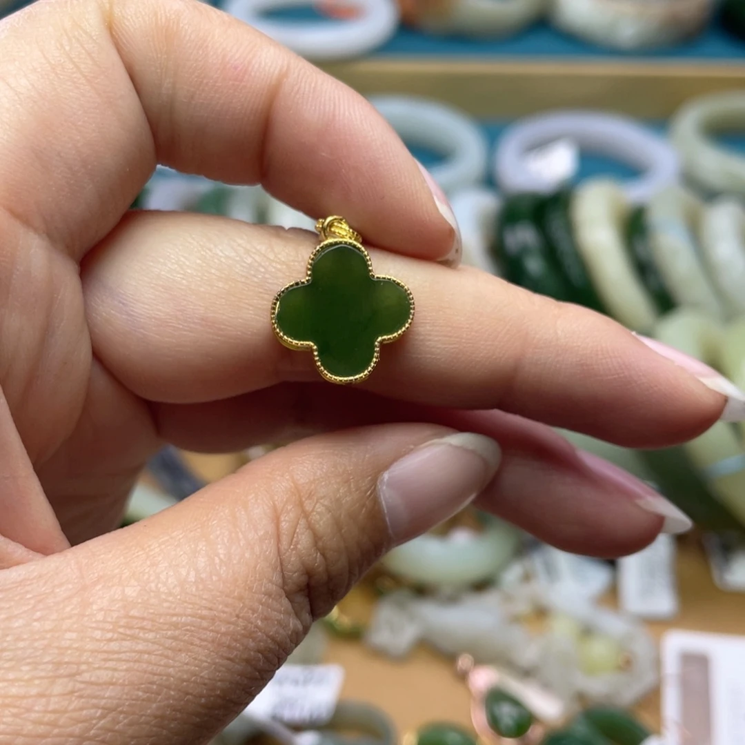 吊坠(不含链)银S925镶嵌和田玉