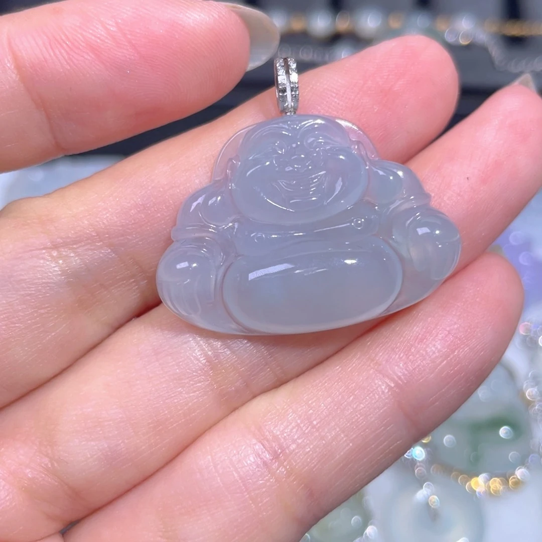 颈饰18K金镶嵌翡翠翡翠