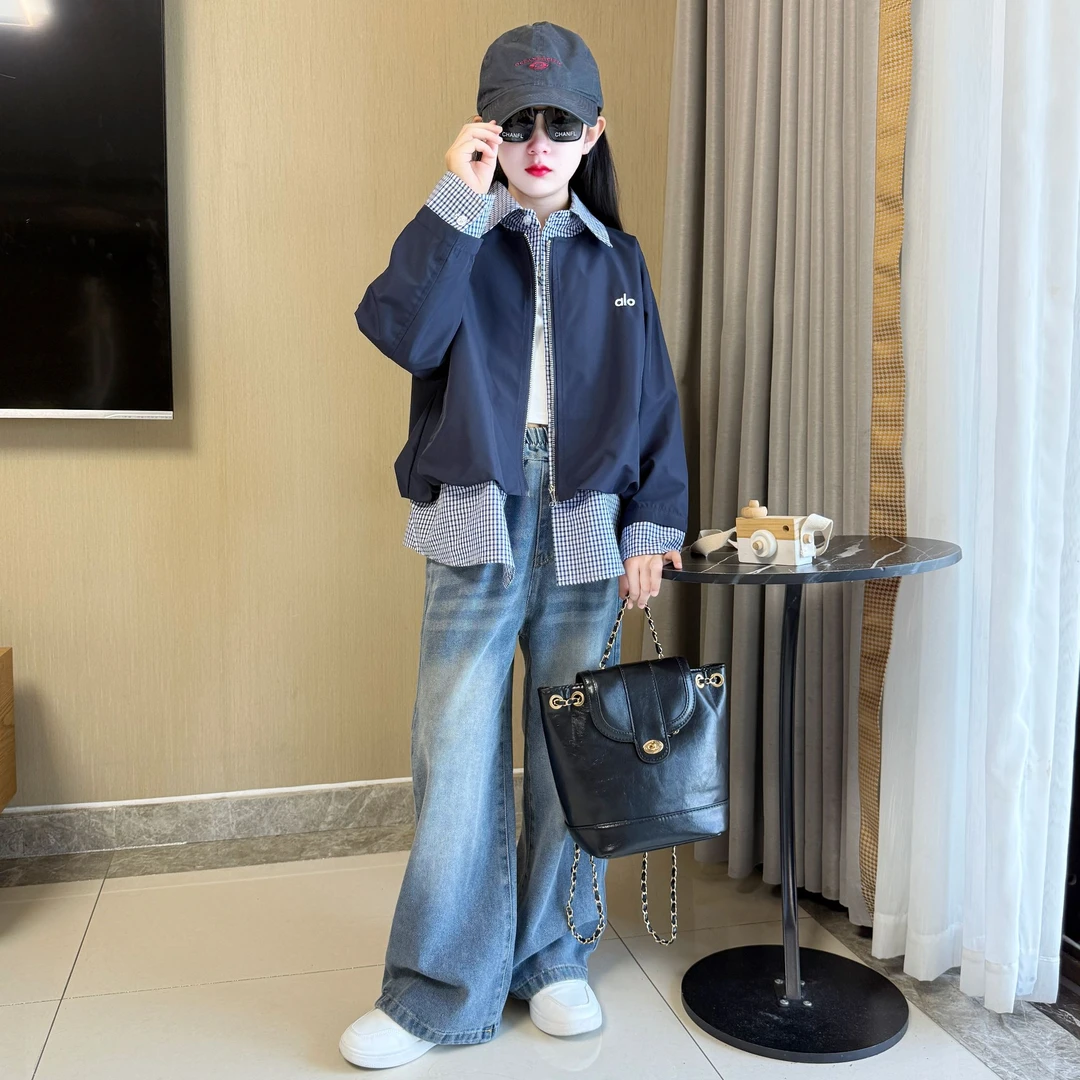 女童外套2025初秋新款薄款儿童春秋牛仔洋气休闲宽松中大童韩版