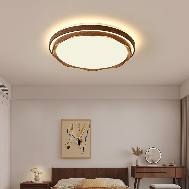 客厅主灯2024新款黑胡桃木吸顶灯新中式实木全光谱护眼中古卧室灯