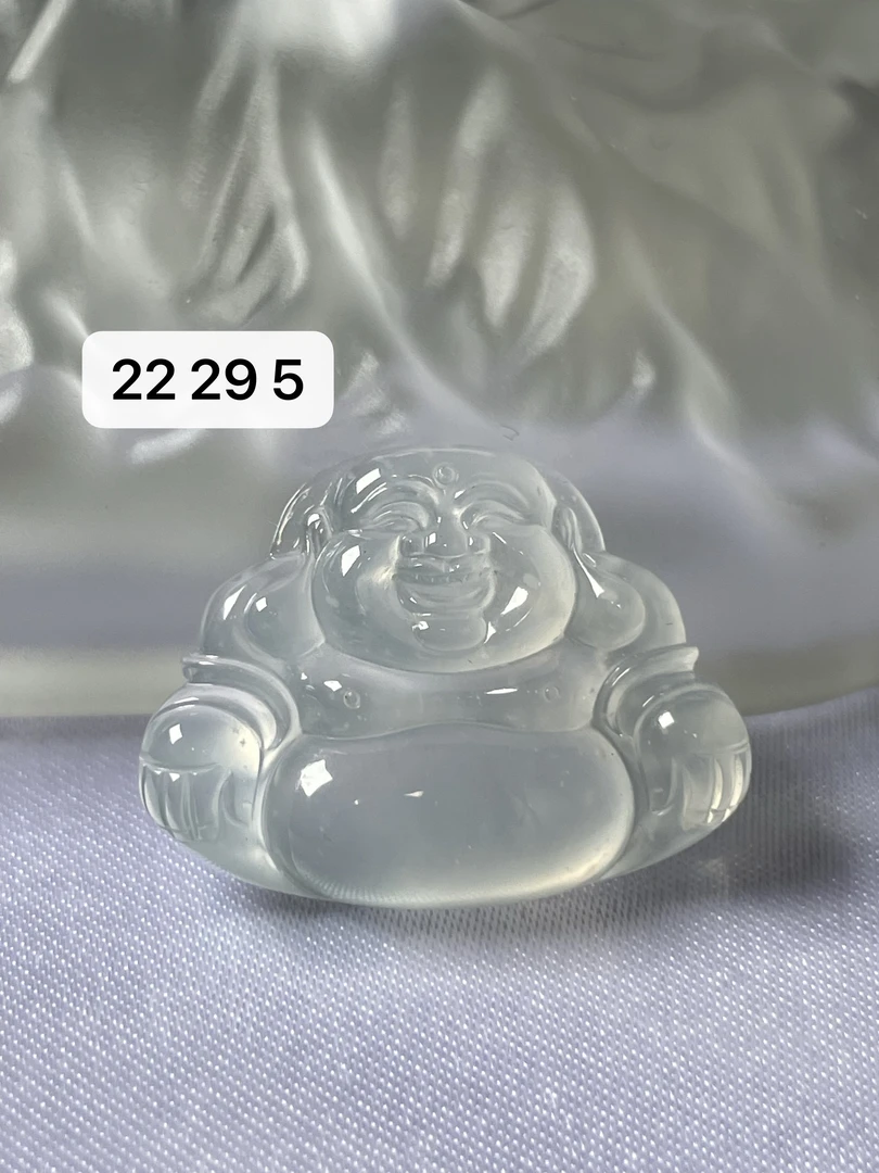 天然a货缅甸翡翠高冰白冰佛公吊坠