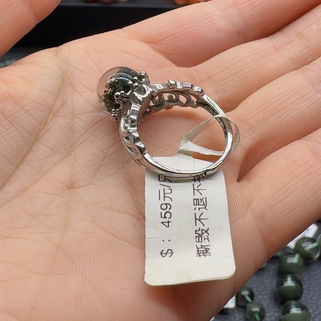 银S925镶嵌戒指水晶