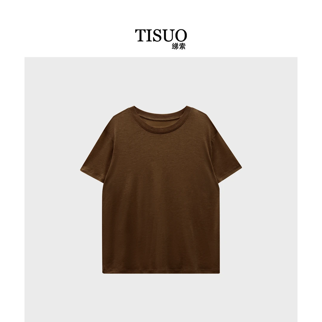 TISUO/绨索棉羊毛人丝面膜短袖TS854750