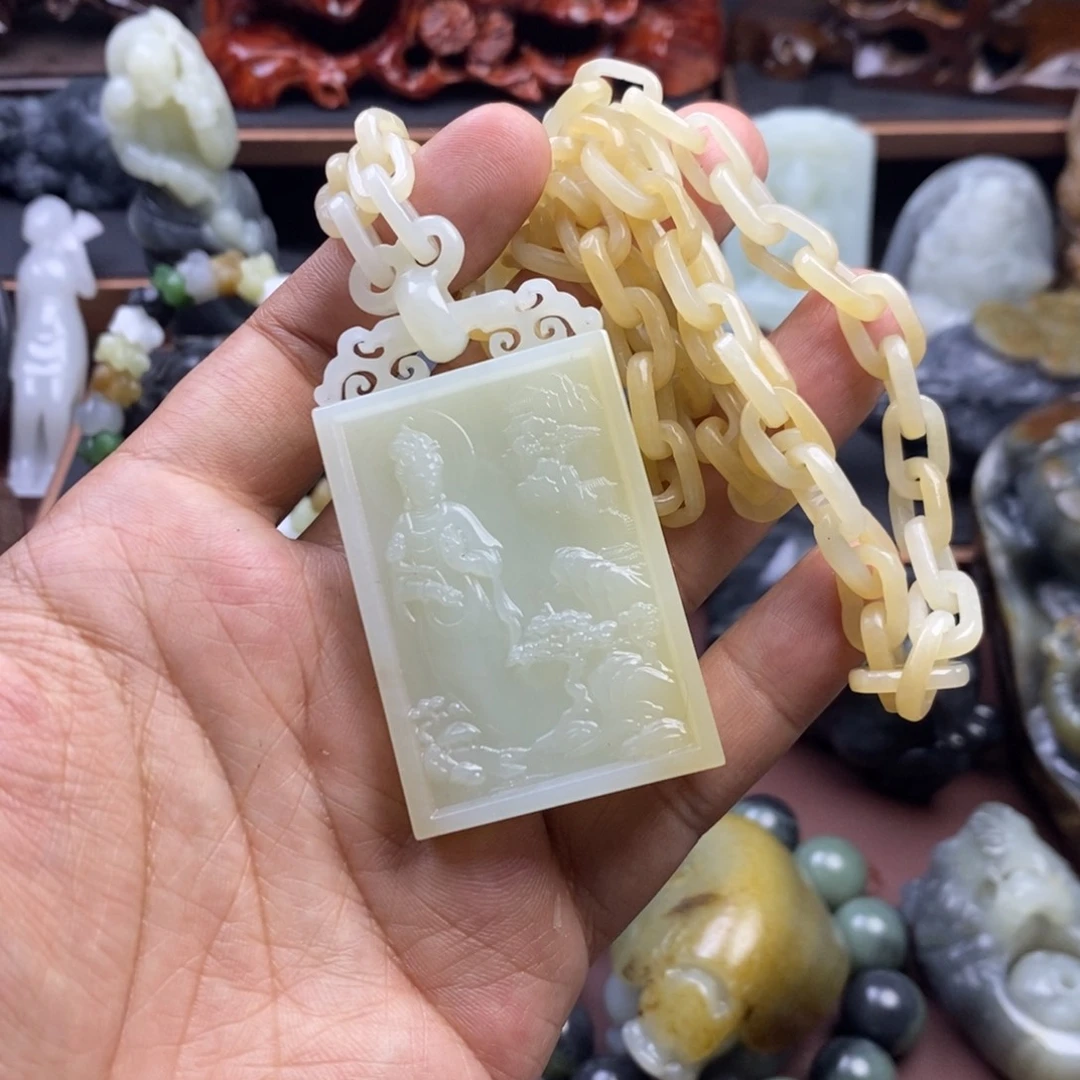 和田玉未镶嵌挂件