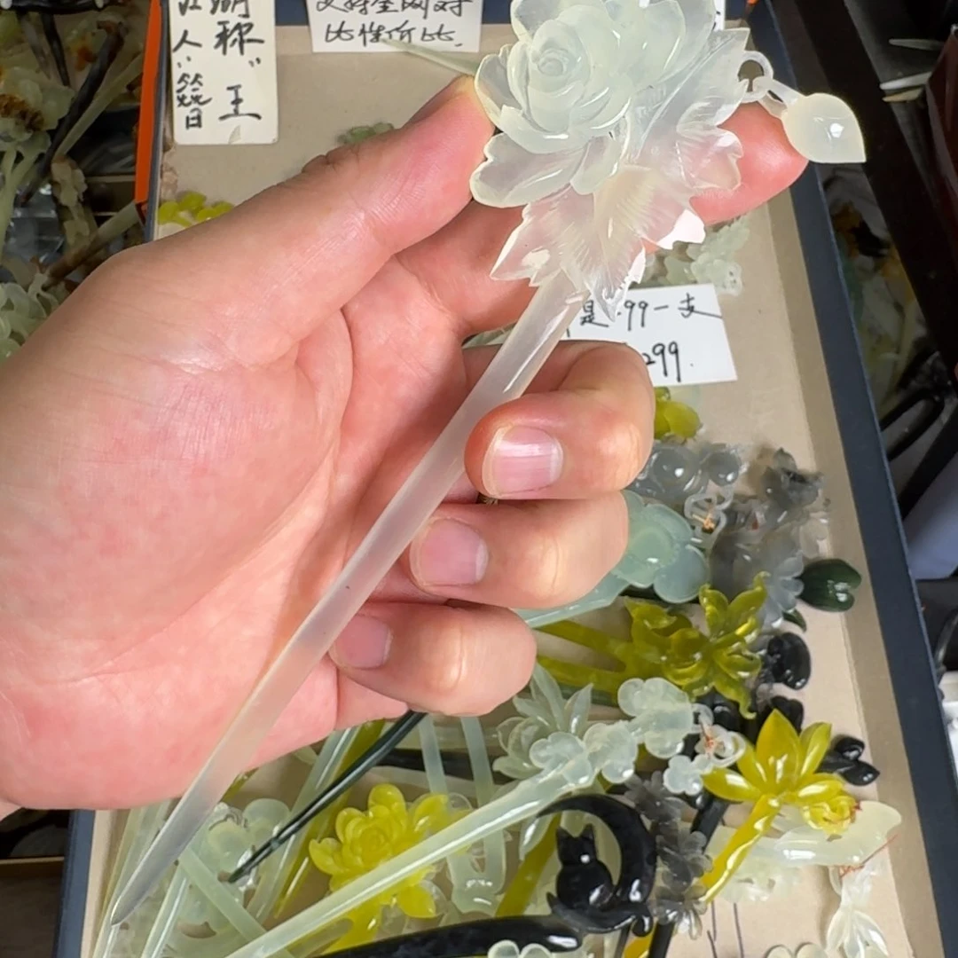 岫玉发饰未镶嵌岫玉发簪就是好看
