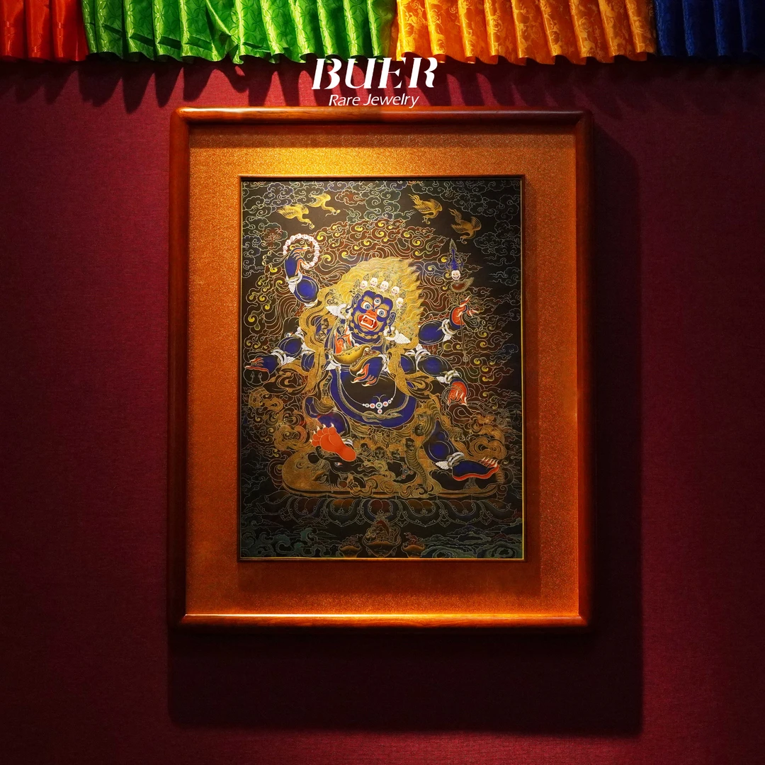 【不二】 大师手绘大唐卡 • 大黑天 • 黑金唐 65*48cm