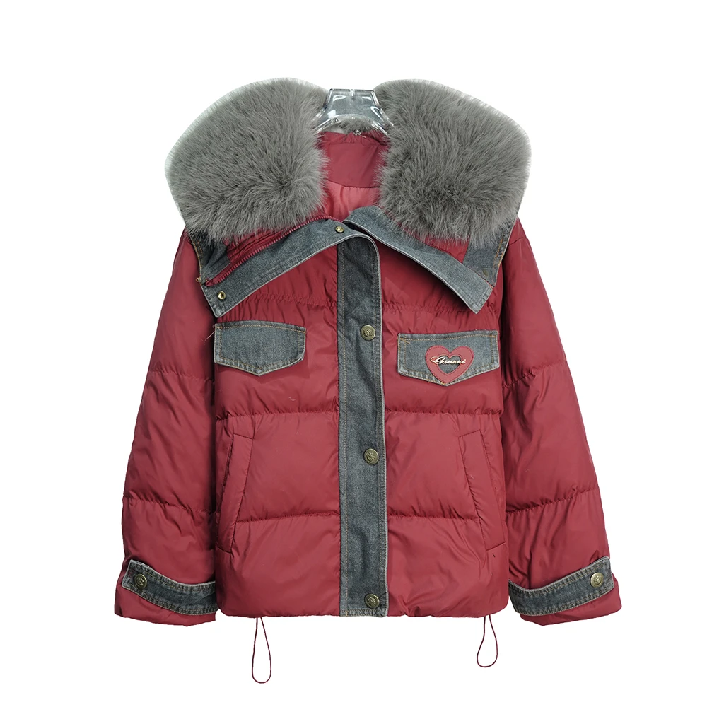 X24671【上新】时尚牛仔拼接洋气加厚百搭短外套3D