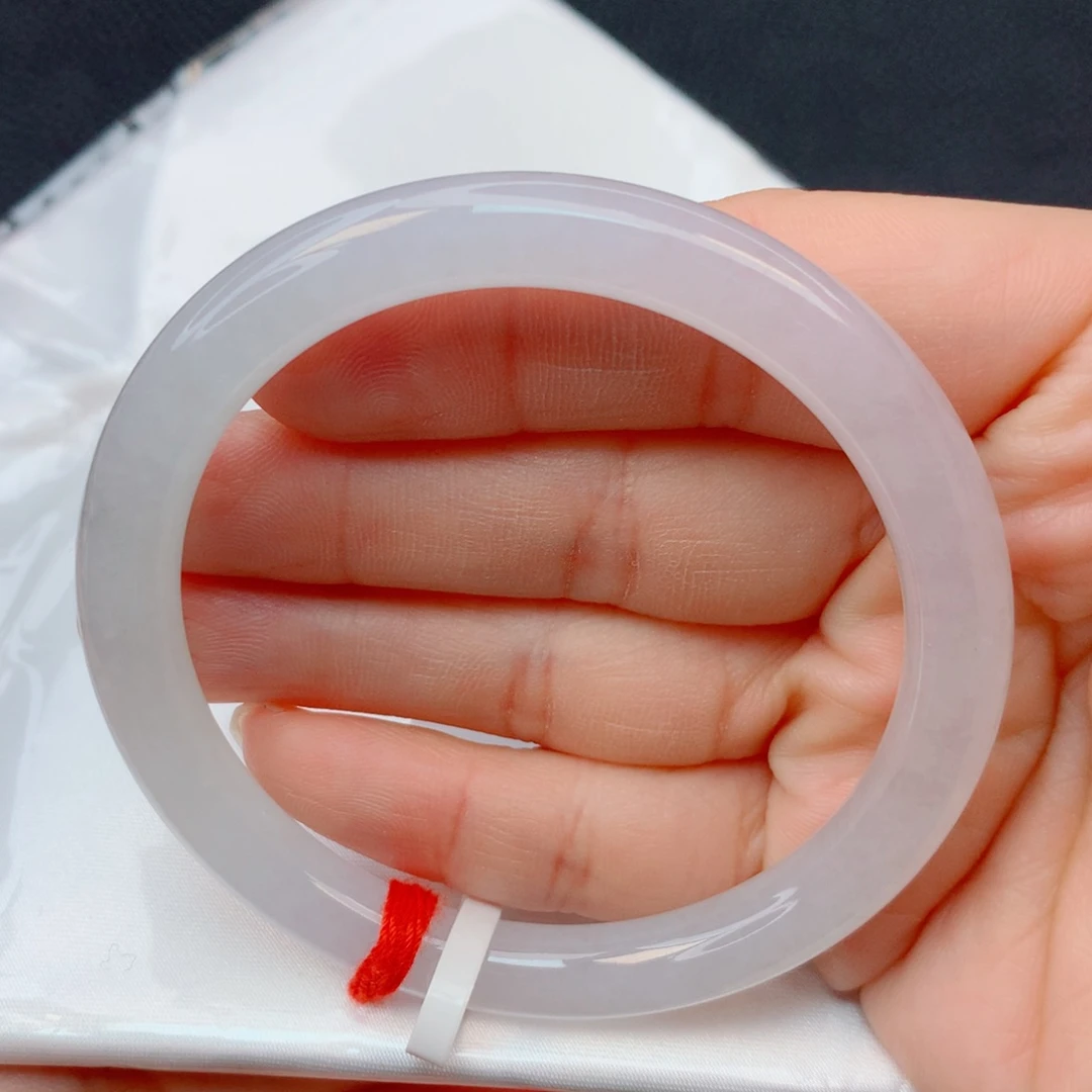 翡翠未镶嵌手镯53-54冰透白月光美人条