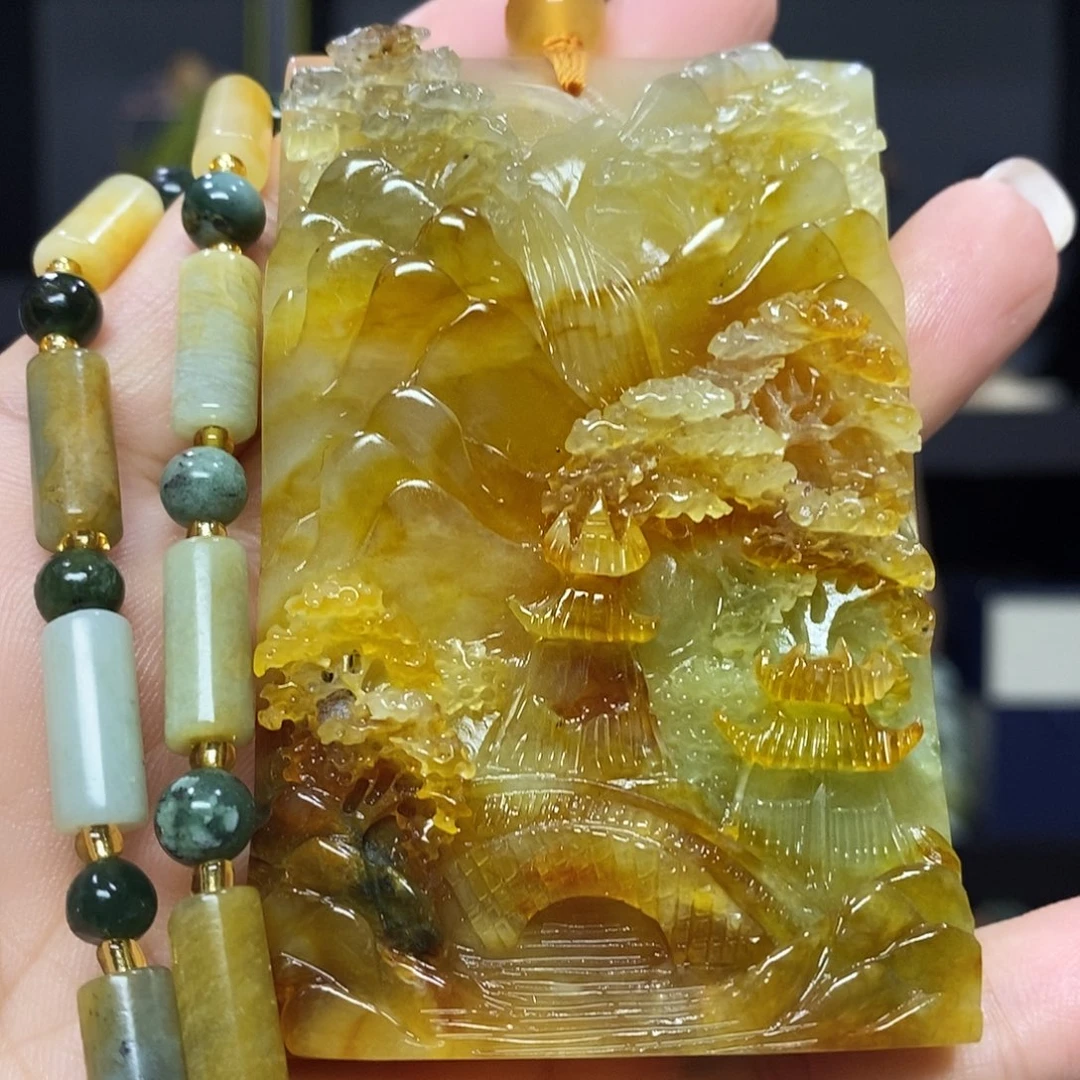 岫玉未镶嵌挂件吊坠项链手链