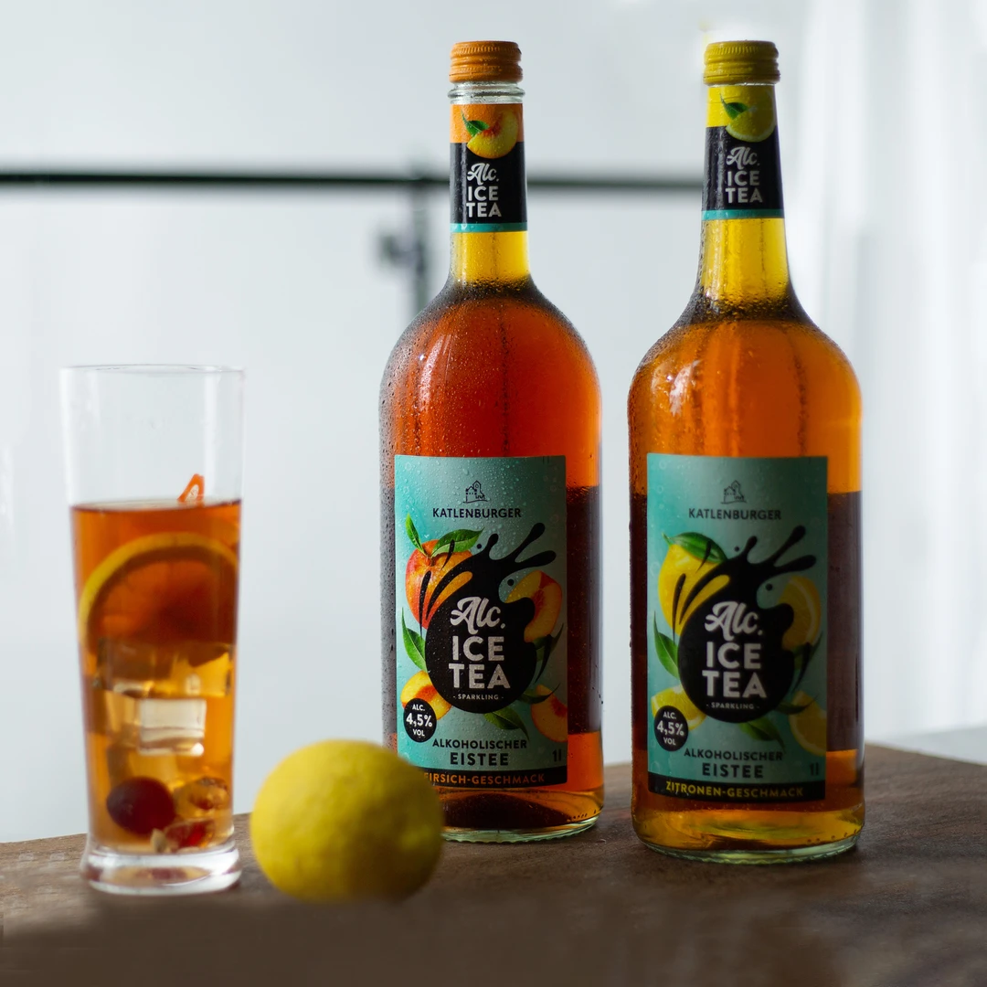 长岛冰茶德国凯特伦堡蜜桃乌龙/柠檬茶酒气泡女士低度甜果酒1L装