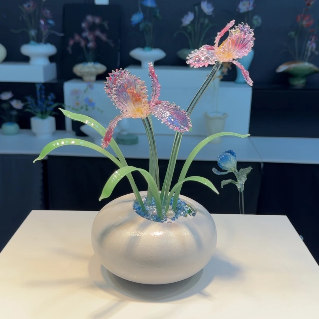 手工艺品琉璃炫彩鸢尾01