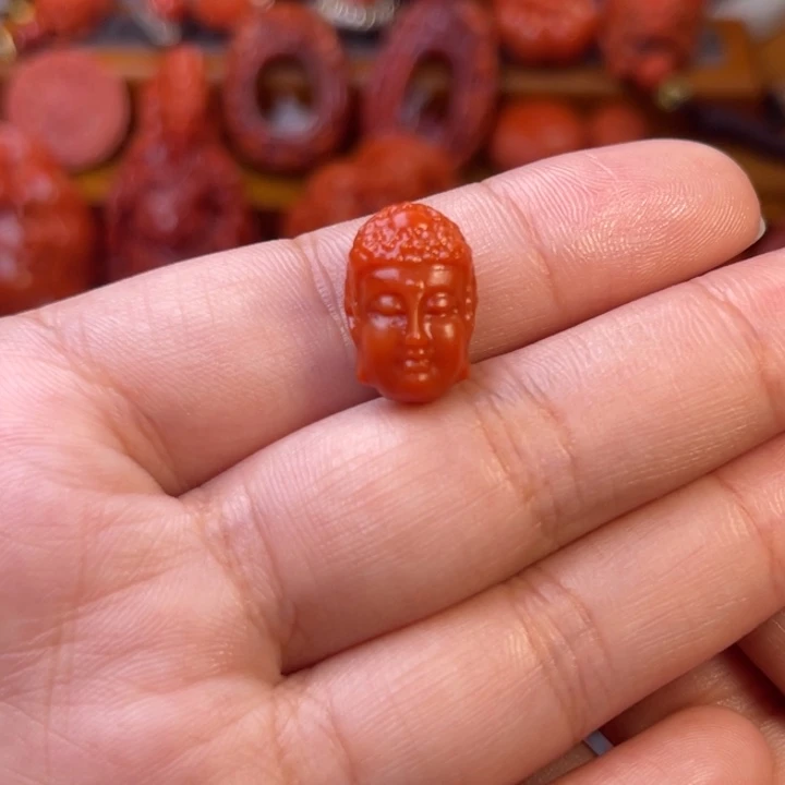 南红玛瑙未镶嵌川料瓦西佛头10.9尺寸