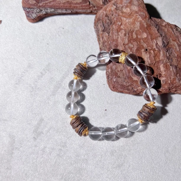 【狒狒】白水晶单圈手串 天然白水晶 多样性发货