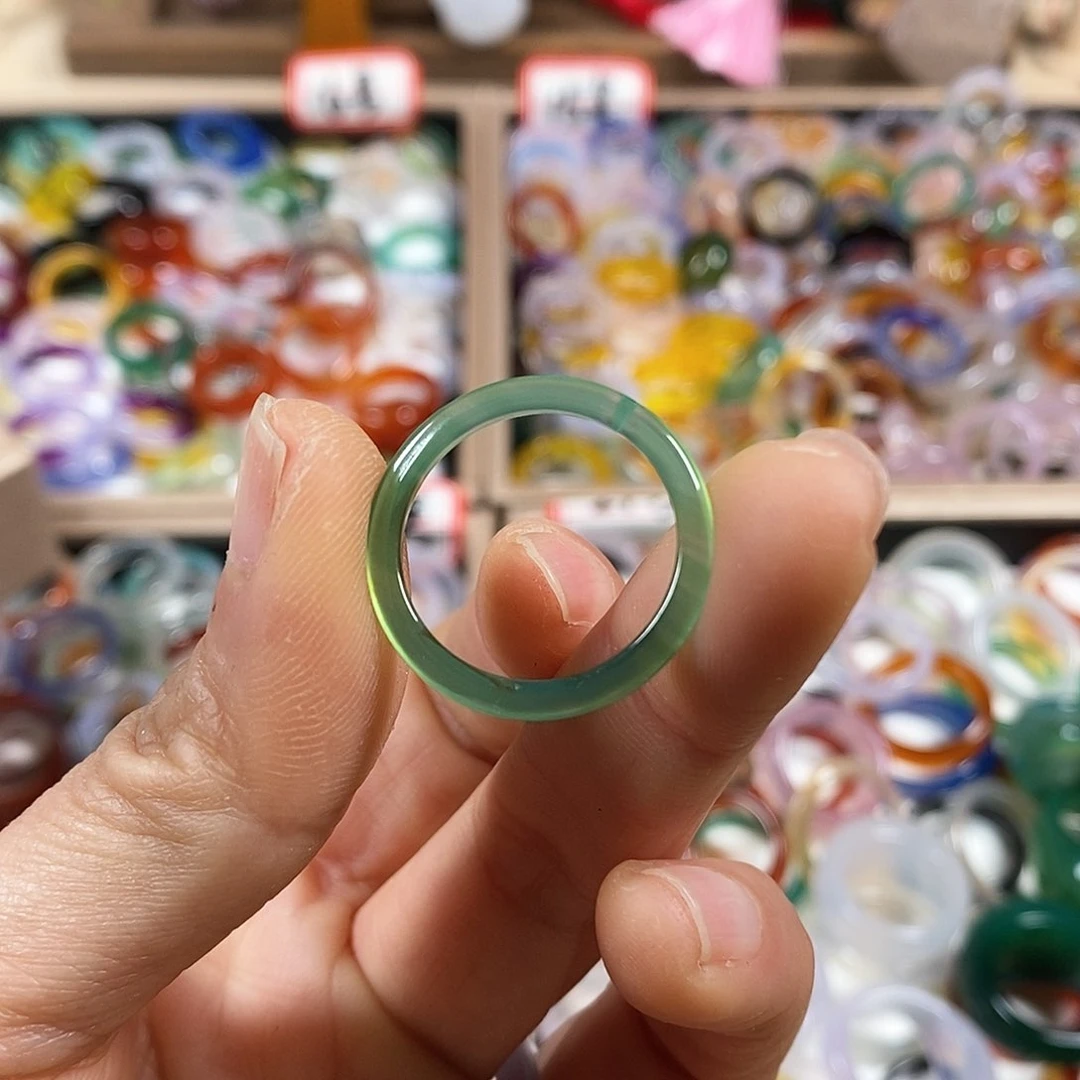 玛瑙/玉髓戒指未镶嵌长***基