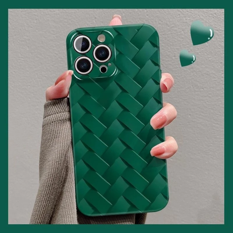 编织纹路菲林软壳适用苹果17pro手机壳华为/oppo/vivo/小米简约