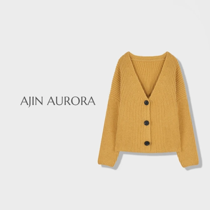 730652【韵律织纹】慵懒暖绒云朵感温柔百搭针织开衫A1