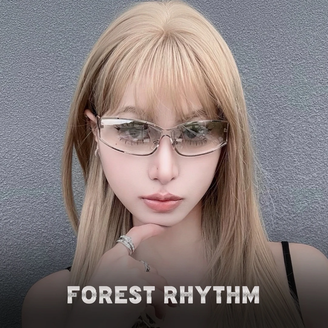 欧美未来科技银色Y2K镂空太阳眼镜复古辣妹墨镜女方圆脸显瘦网红