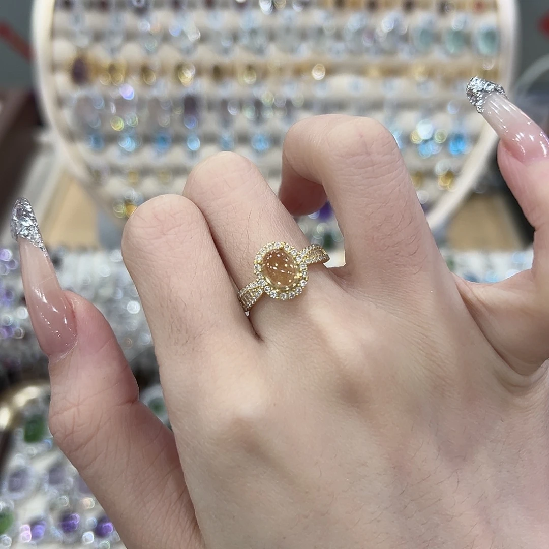 银S925镶嵌黄晶戒指