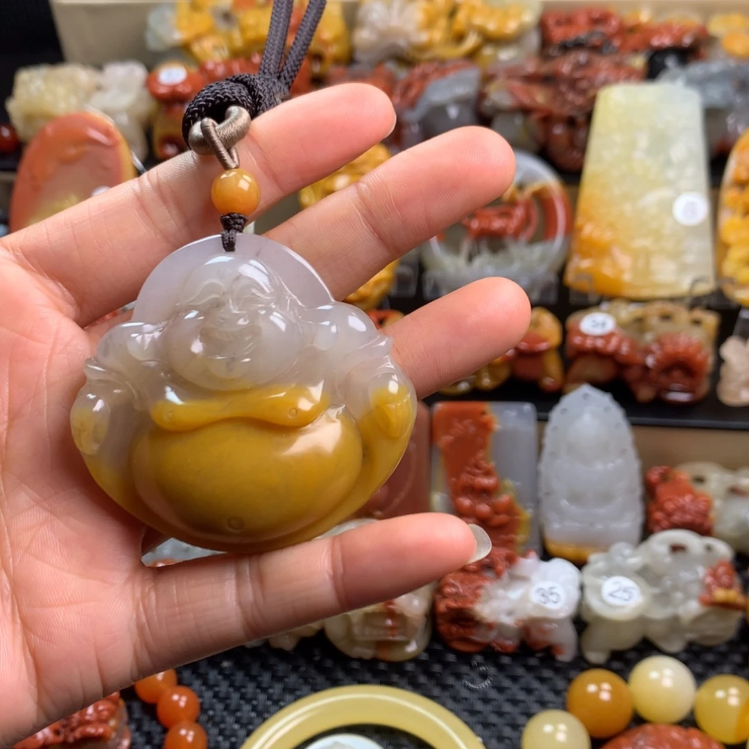 石英质玉（黄龙玉）挂件未镶嵌