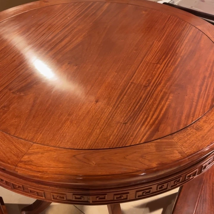 紫檀木类柜类家具方**祥缅甸花梨木圆餐桌五件套