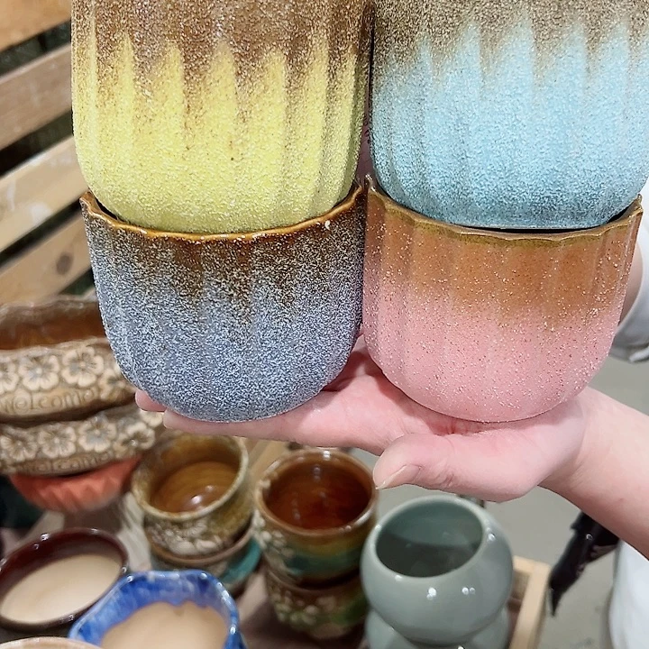 有孔.凑满10元发货多肉陶瓷花盆！