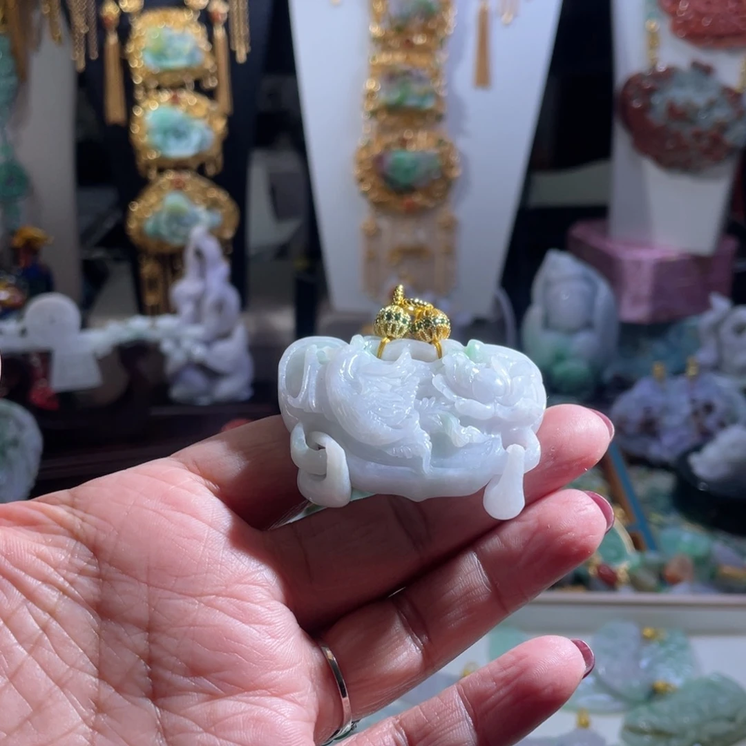 翡翠颈饰未镶嵌翡翠双拉链锁