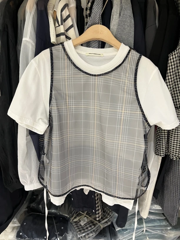 金子家夏款上新 格纹背心 叠穿神器 衣长53左右 不支持7天无理由