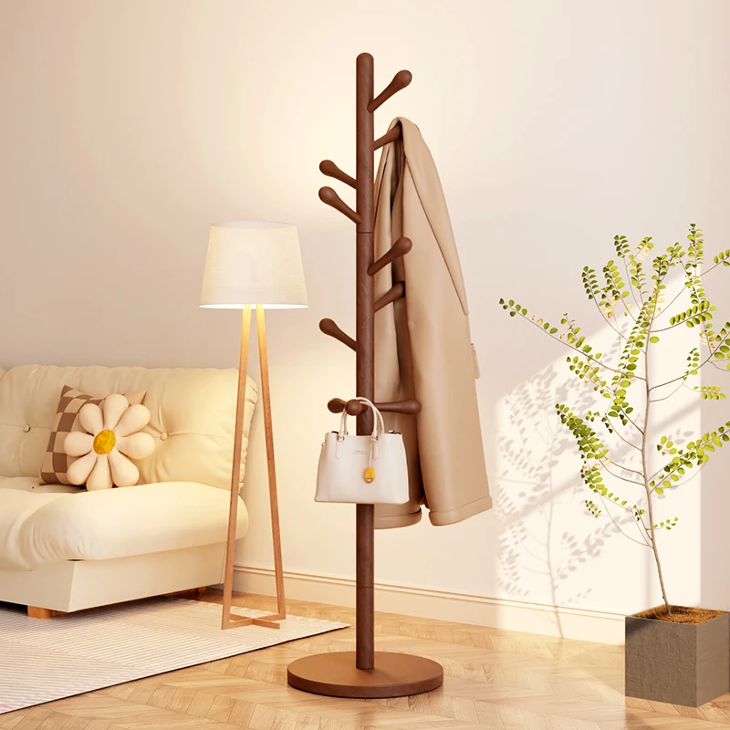 挂衣架落地卧室实木家用网红立式挂衣服架子房间不占空间的衣帽架