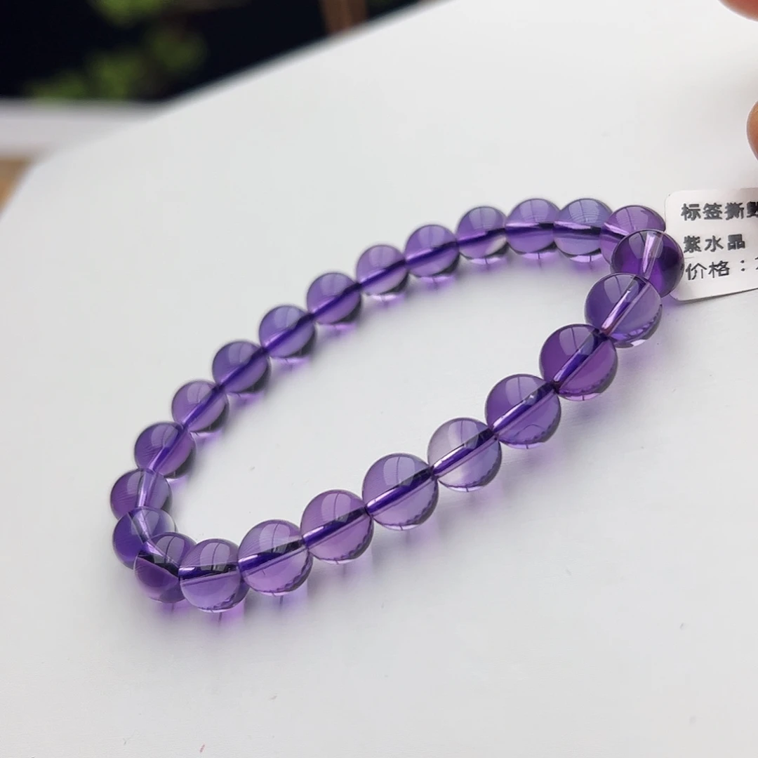 水晶未镶嵌手链紫水晶8.2mm17.42