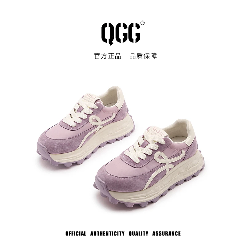 【QGG】厚底德训鞋2025年春季新款百搭轻便阿甘鞋舒适运动鞋潮Q1255