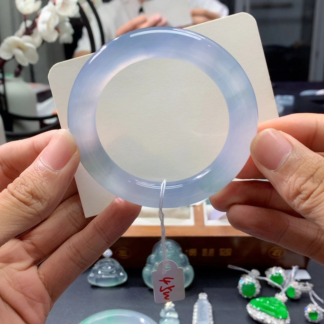 翡翠未镶嵌手镯圆条4号